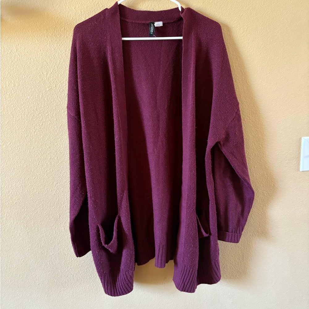 H&M Divided burgundy sweater cardigan